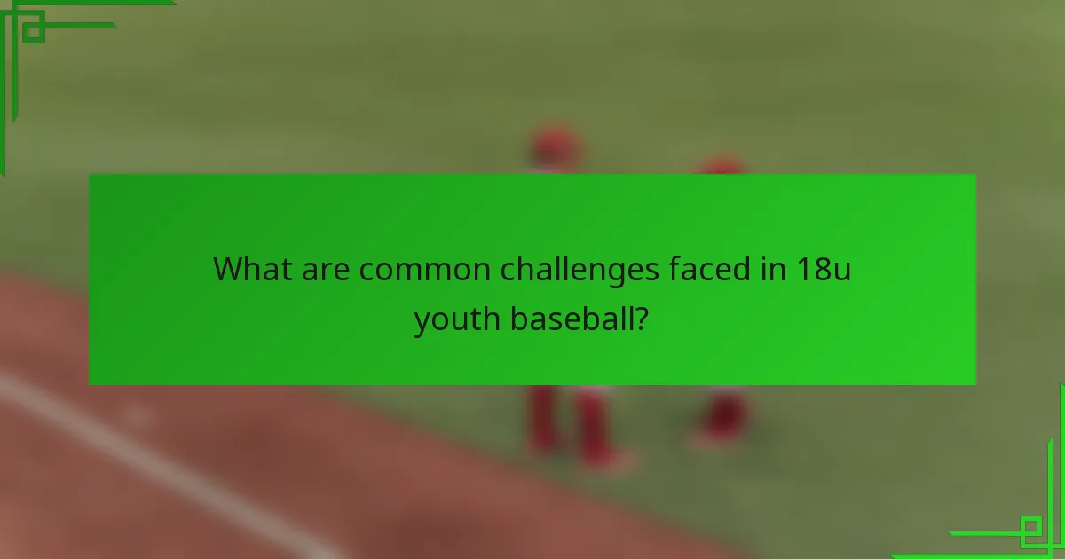 What are common challenges faced in 18u youth baseball?