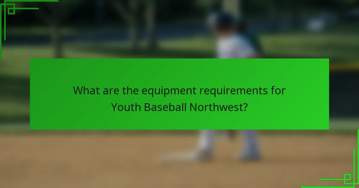 What are the equipment requirements for Youth Baseball Northwest?